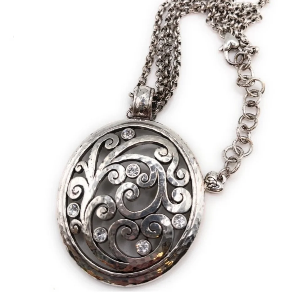 Brighton Silver Contempo Necklace with Crystal Accents 2039